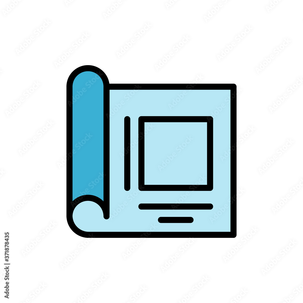 Poster paper square drawing icon. simple color with outline vector elements of architecture icons for ui an