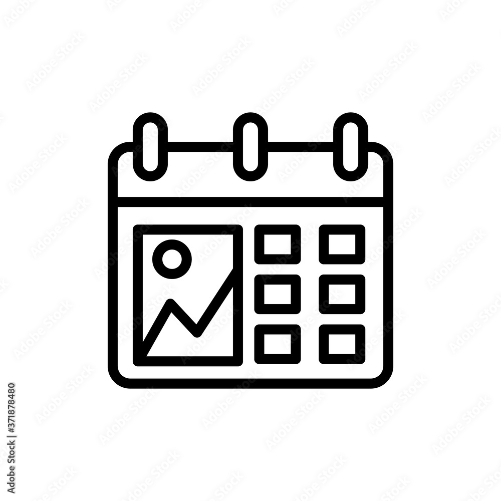 Poster calendar picture icon. simple line, outline vector elements of almanac icons for ui and ux, website 