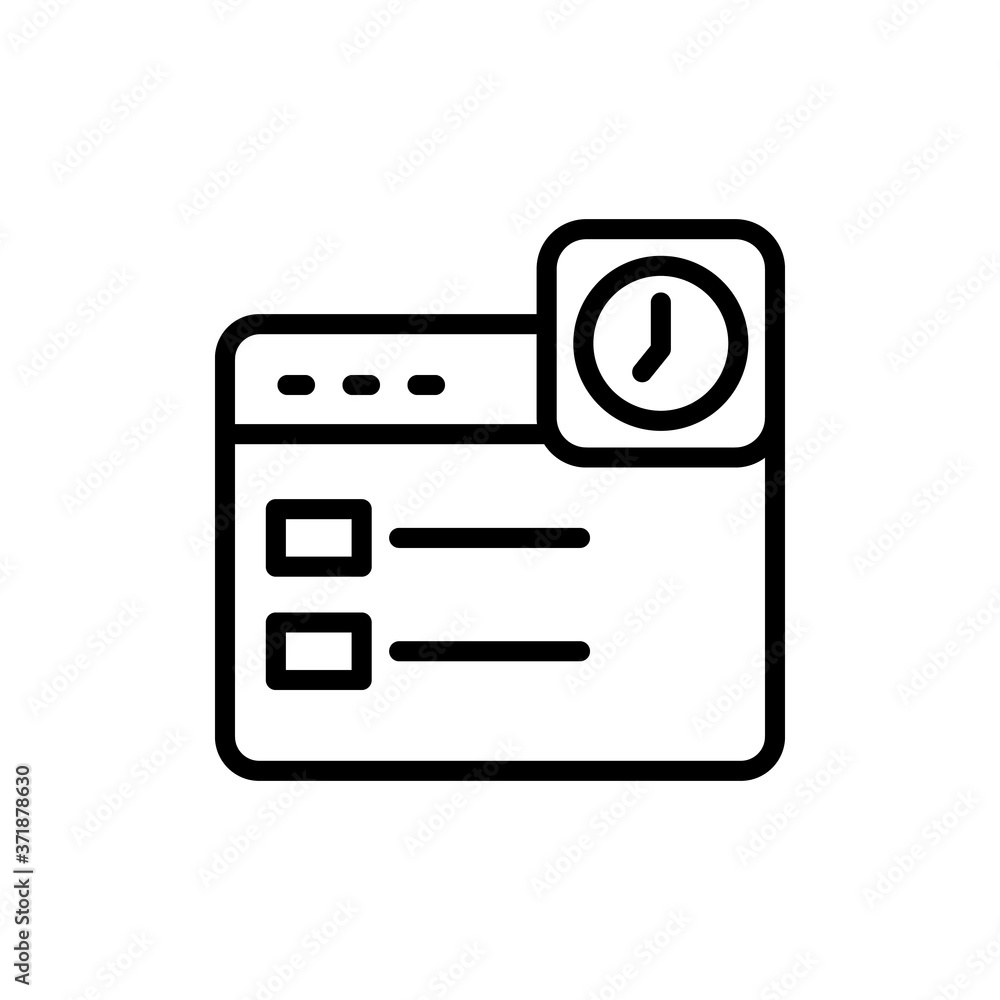 Poster web site clock plan icon. simple line, outline vector elements of almanac icons for ui and ux, websi