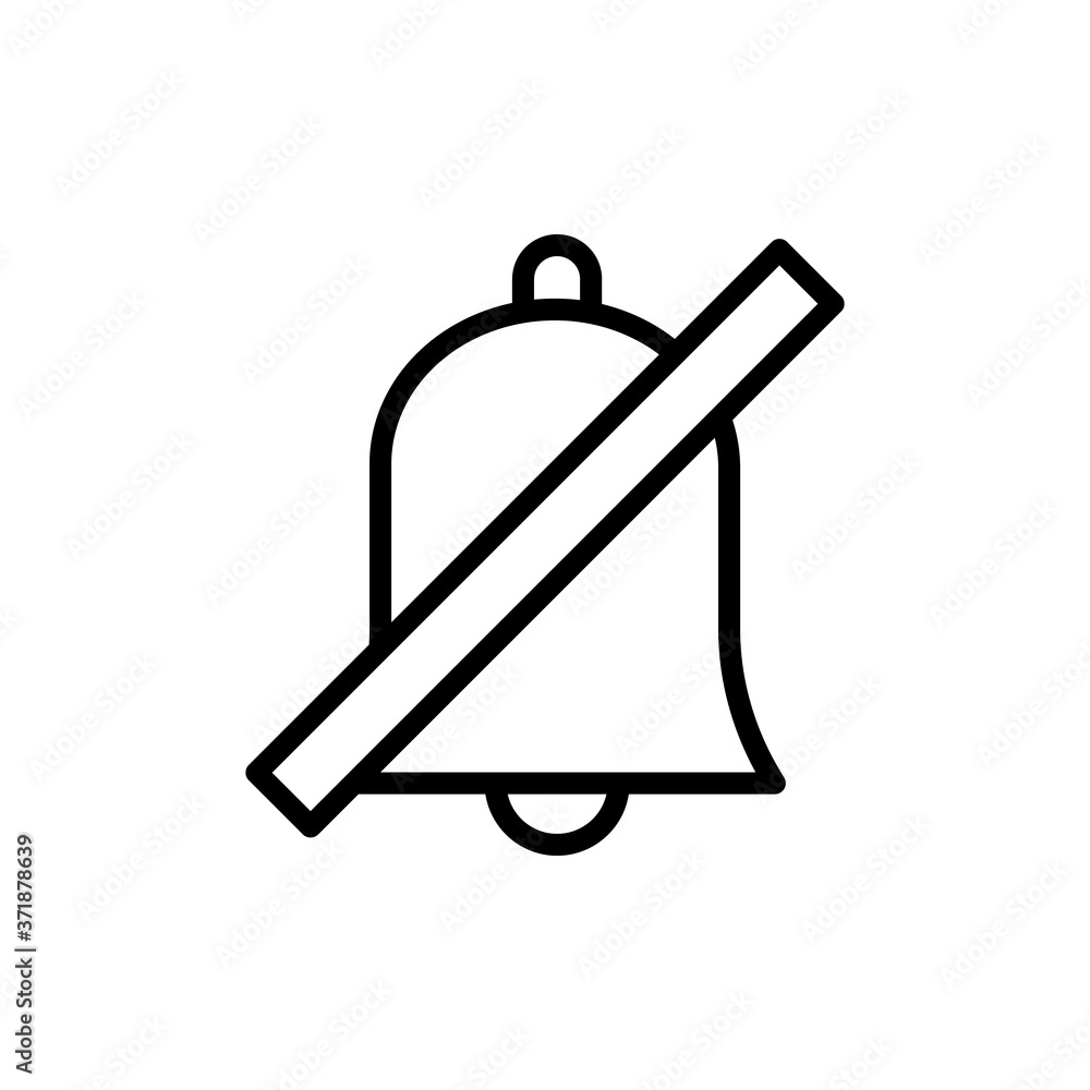 Poster bell notification prohibit icon. simple line, outline vector elements of almanac icons for ui and ux