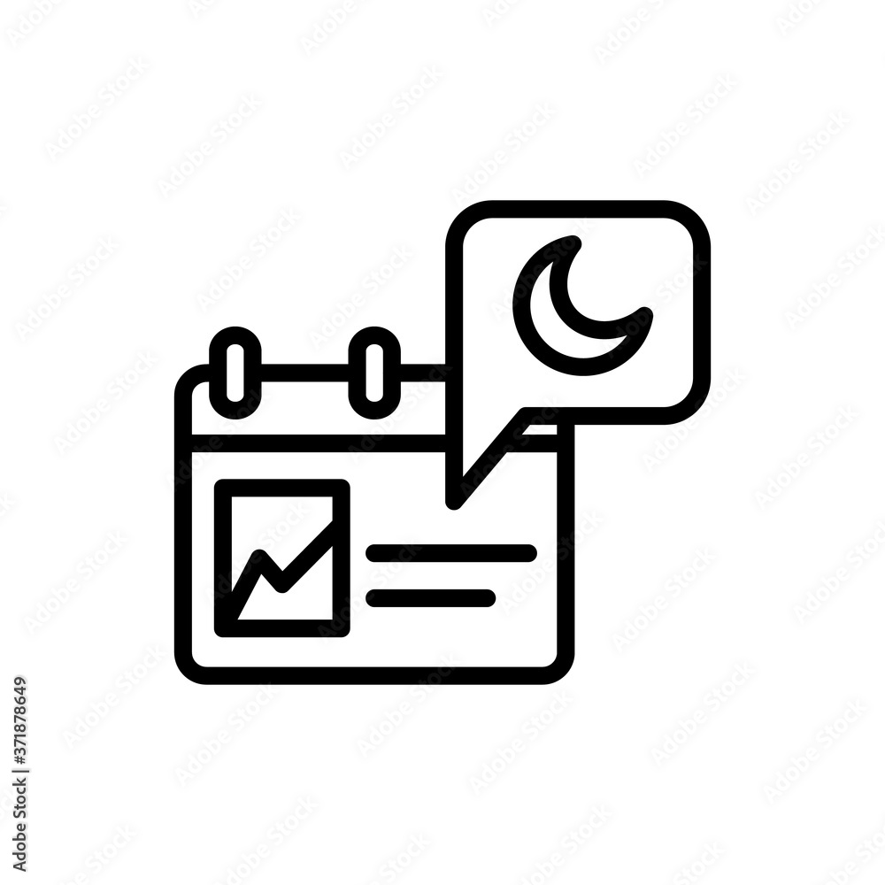 Poster calendar moon icon. simple line, outline vector elements of almanac icons for ui and ux, website or 