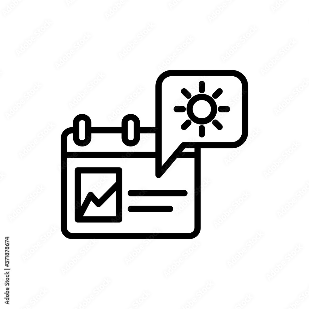Poster calendar sun icon. simple line, outline vector elements of almanac icons for ui and ux, website or m