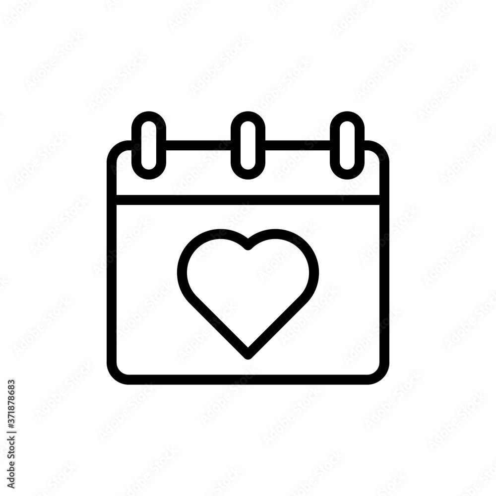Poster calendar heart icon. simple line, outline vector elements of almanac icons for ui and ux, website or