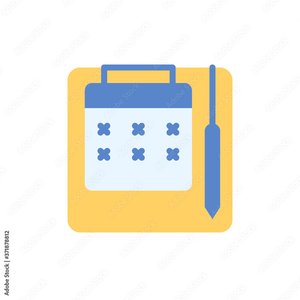 Poster calendar pencil icon. simple color vector elements of almanac icons for ui and ux, website or mobile