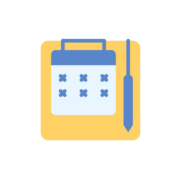 recommend clip art: Calendar pencil icon. Simple color vector elements of almanac icons for ui and ux, website or mobile application