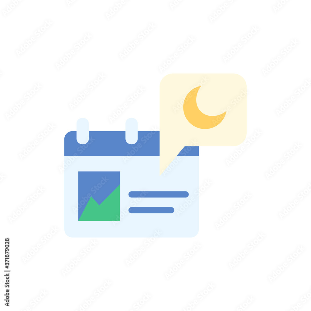 Poster calendar moon icon. simple color vector elements of almanac icons for ui and ux, website or mobile a