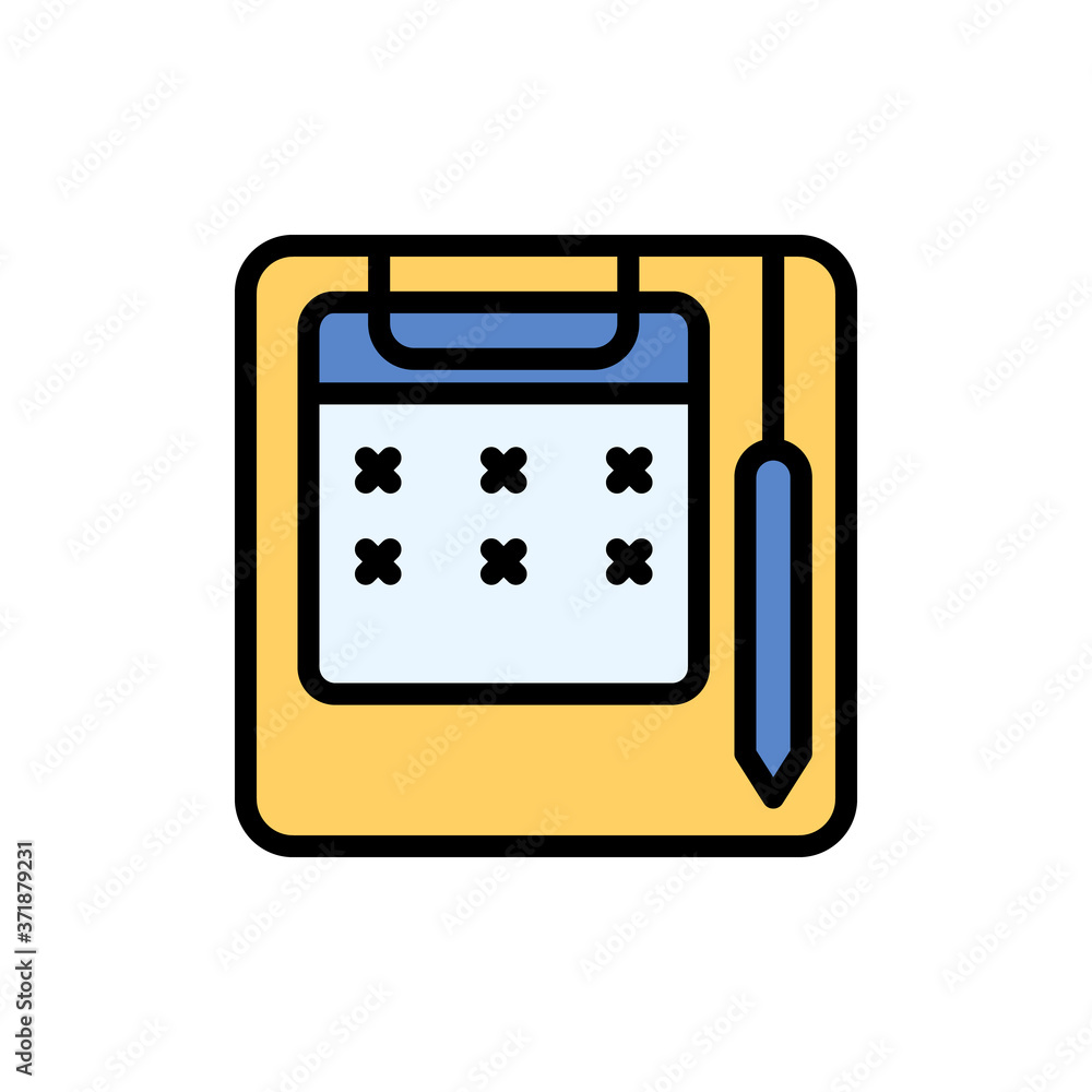 Poster calendar pencil icon. simple color with outline vector elements of almanac icons for ui and ux, webs