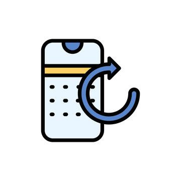 recommend clip art: Calendar smartphone refresh icon. Simple color with outline vector elements of almanac icons for ui and ux, website or mobile application