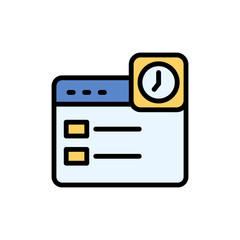 Web site clock plan icon. Simple color with outline vector elements of almanac icons for ui and ux, website or mobile application