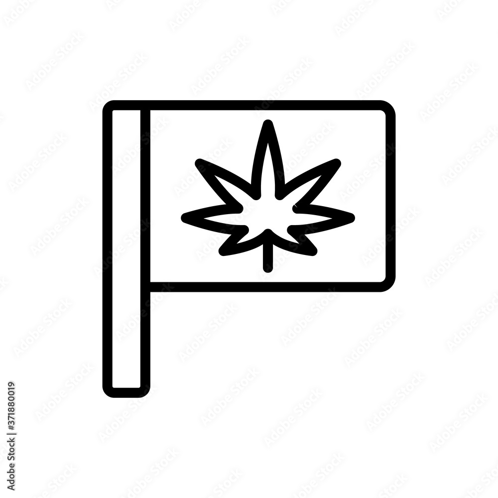 Poster marijuana flag icon. simple line, outline vector elements of herbal drugs icons for ui and ux, websi
