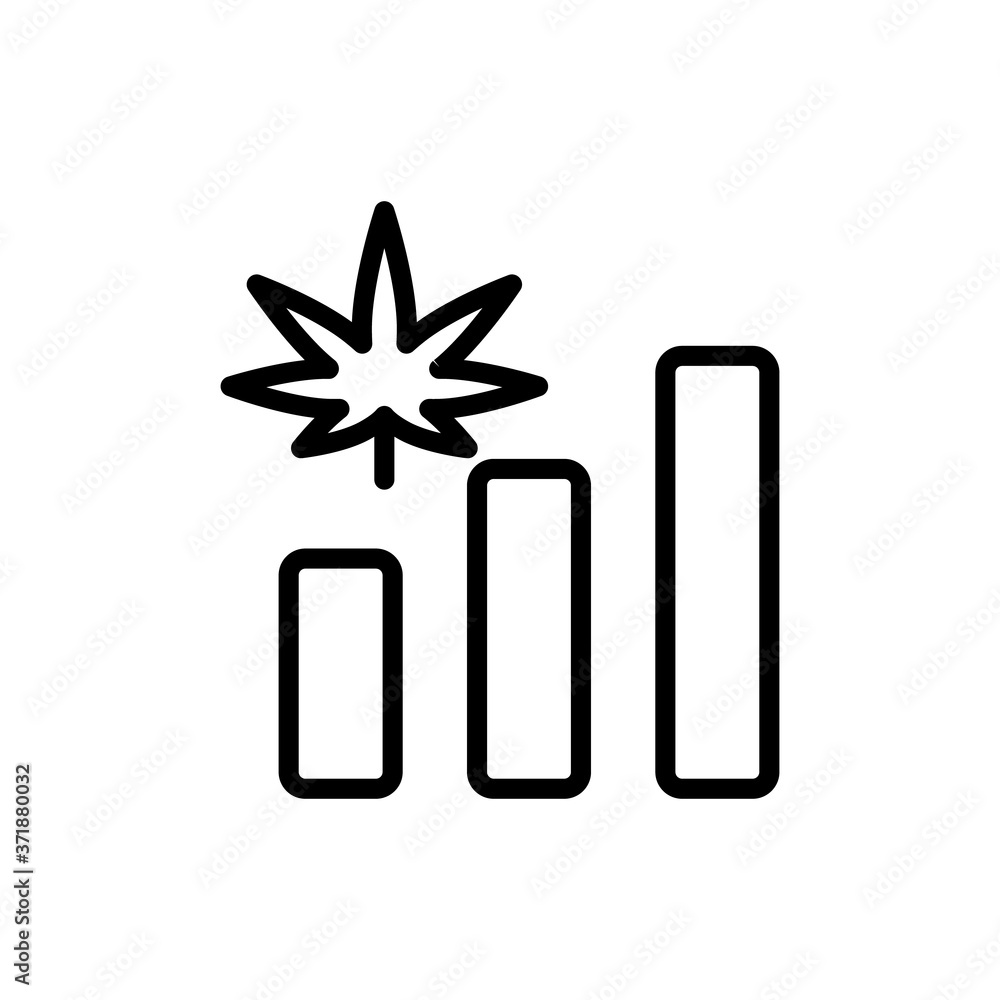 Poster marijuana chart icon. simple line, outline vector elements of herbal drugs icons for ui and ux, webs