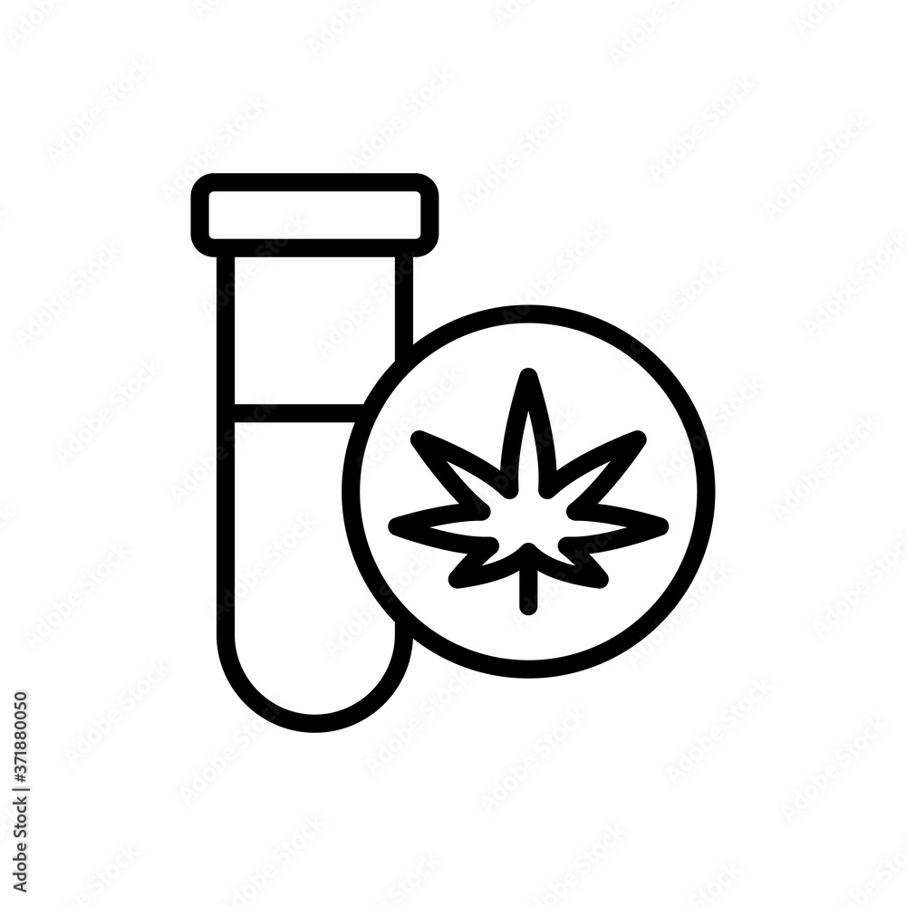 Poster marijuana flask icon. simple line, outline vector elements of herbal drugs icons for ui and ux, webs