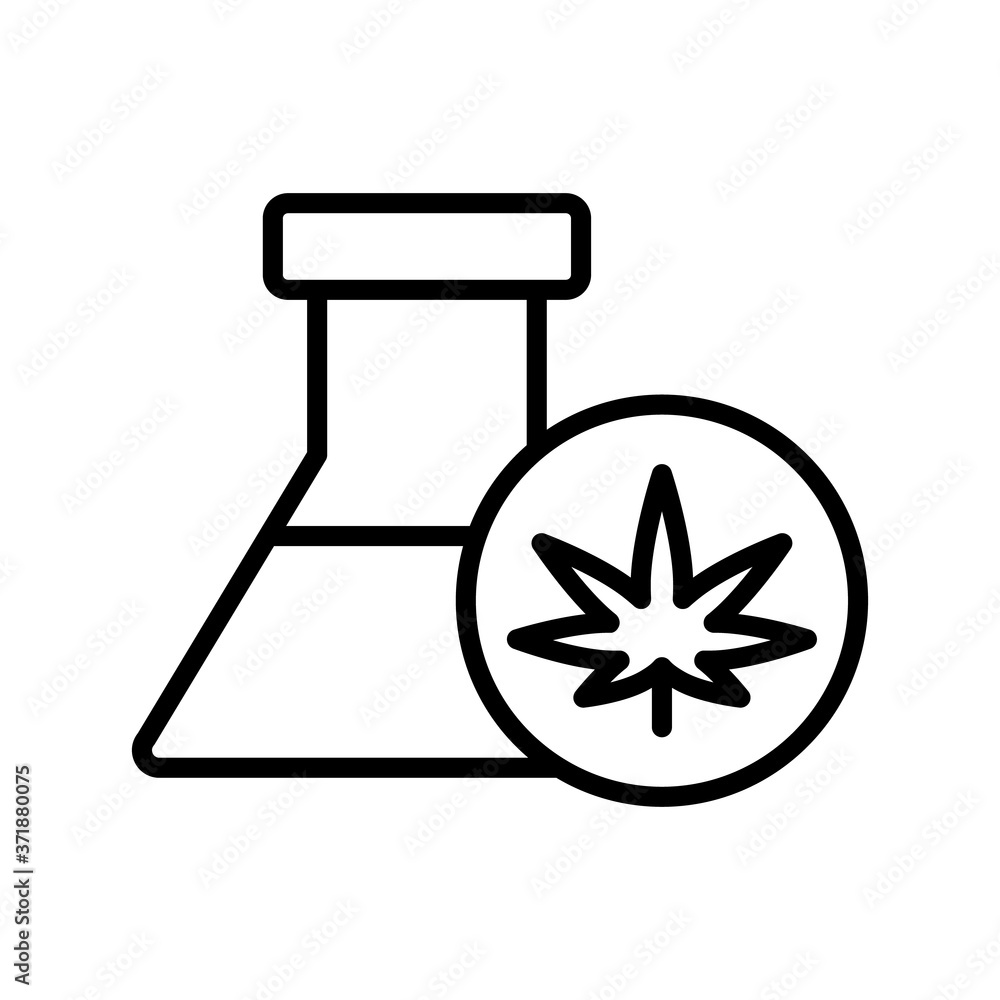 Aufkleber marijuana flask icon. simple line, outline vector elements of herbal drugs icons for ui and ux, webs
