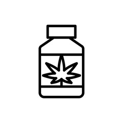 Marijuana bottle icon. Simple line, outline vector elements of herbal drugs icons for ui and ux, website or mobile application