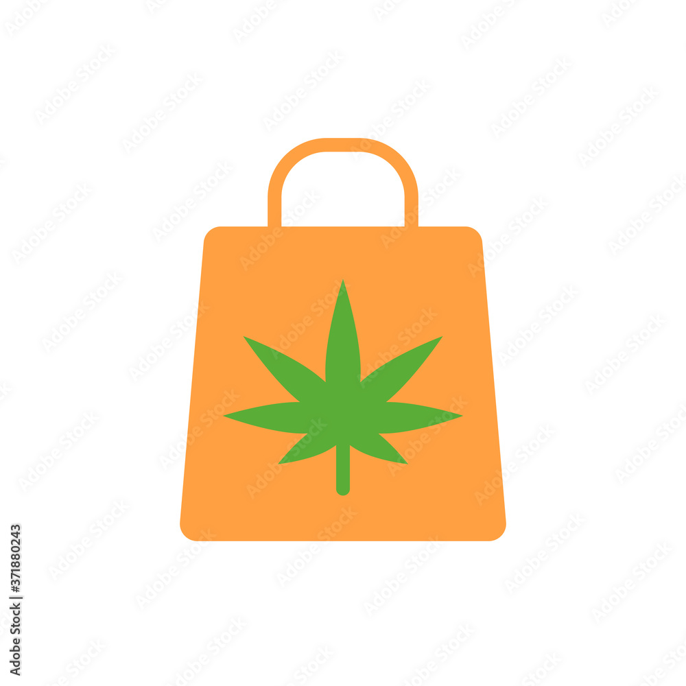 Poster marijuana package icon. simple color vector elements of herbal drugs icons for ui and ux, website or