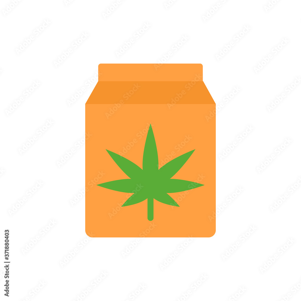 Poster marijuana package icon. simple color vector elements of herbal drugs icons for ui and ux, website or