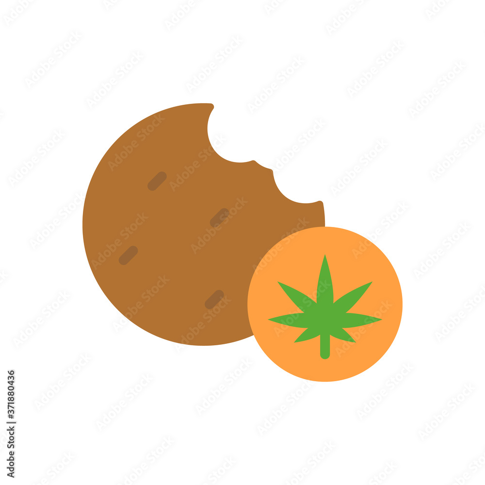 Poster marijuana cookie icon. simple color vector elements of herbal drugs icons for ui and ux, website or 