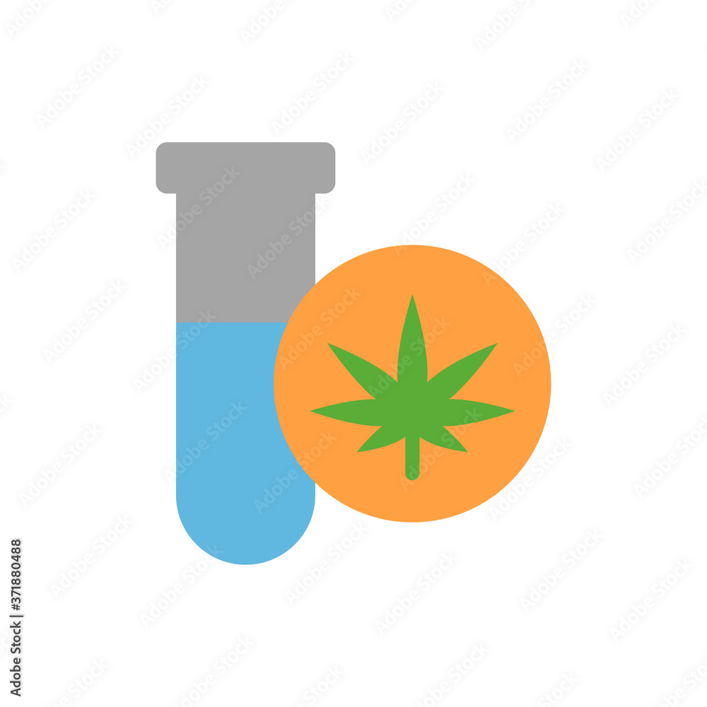 Poster marijuana flask icon. simple color vector elements of herbal drugs icons for ui and ux, website or m