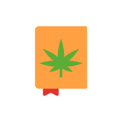 Marijuana book icon. Simple color vector elements of herbal drugs icons for ui and ux, website or mobile application