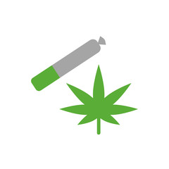 Marijuana cigarette icon. Simple color vector elements of herbal drugs icons for ui and ux, website or mobile application
