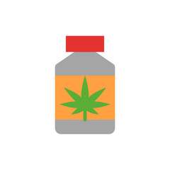Marijuana bottle icon. Simple color vector elements of herbal drugs icons for ui and ux, website or mobile application
