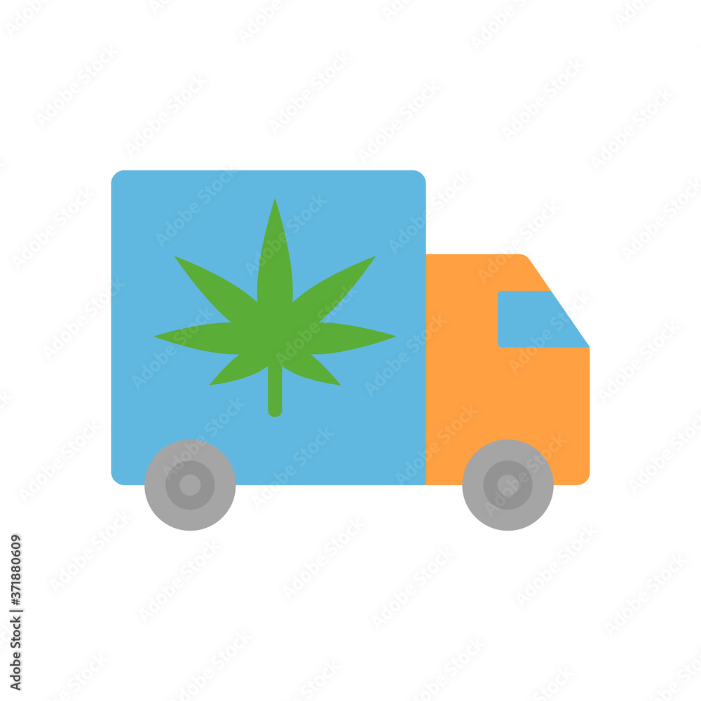 Aufkleber marijuana track icon. simple color vector elements of herbal drugs icons for ui and ux, website or m