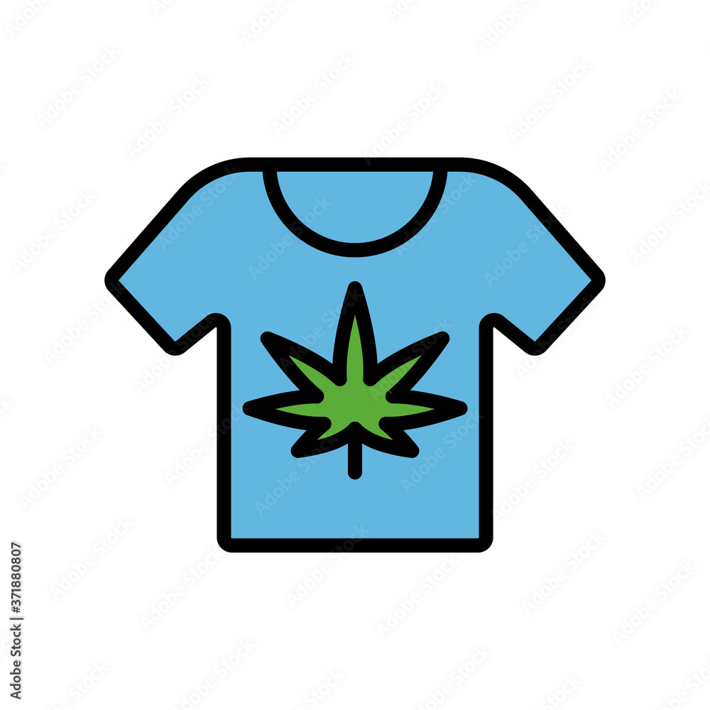 Poster marijuana t shit icon. simple color with outline vector elements of herbal drugs icons for ui and ux
