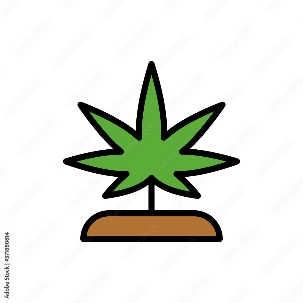 Poster marijuana soil icon. simple color with outline vector elements of herbal drugs icons for ui and ux, 