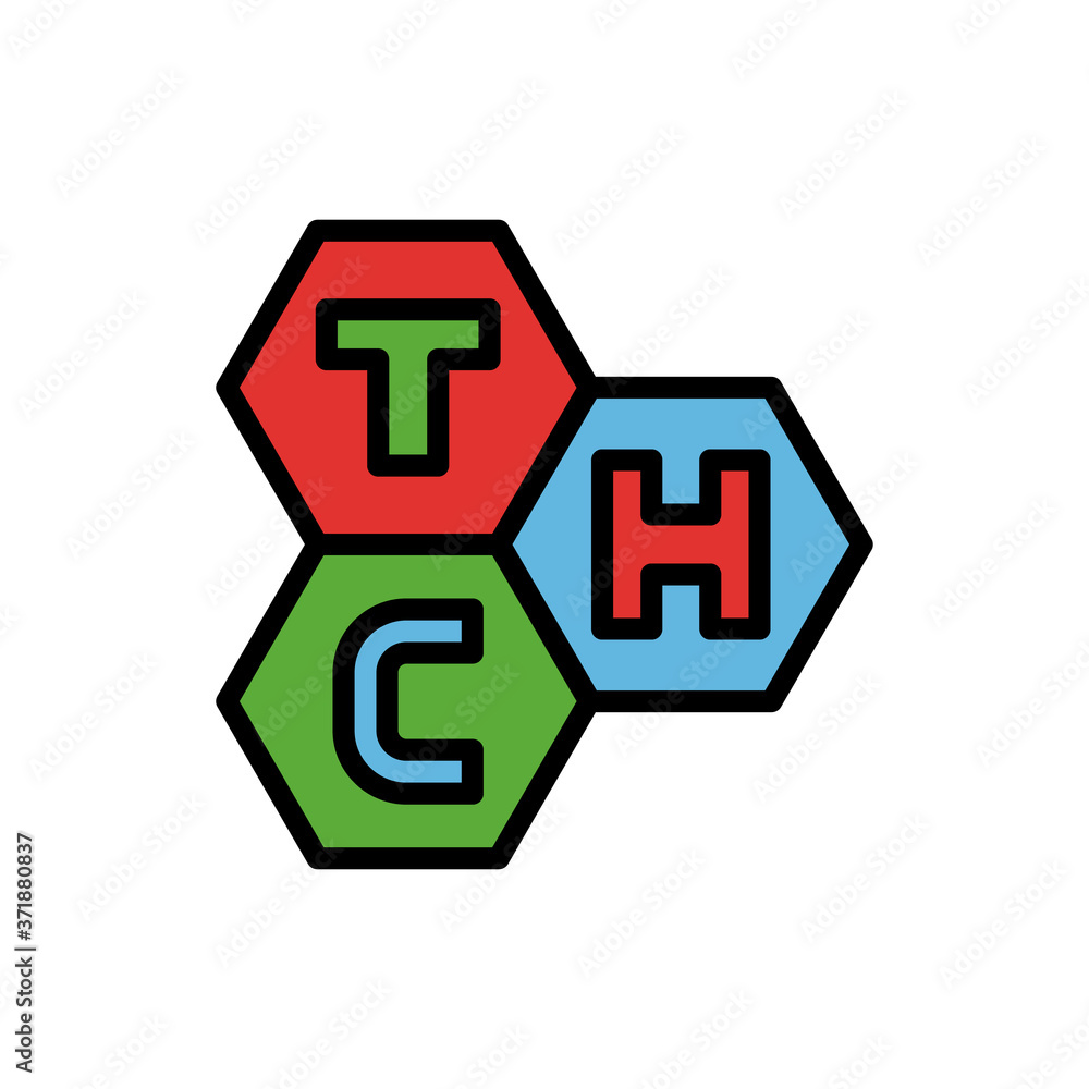 Aufkleber marijuana tetrahydrocannabinol icon. simple color with outline vector elements of herbal drugs icons