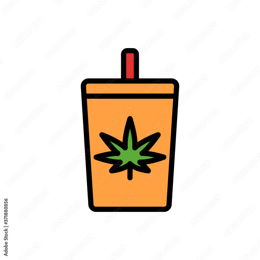 Poster marijuana soda icon. simple color with outline vector elements of herbal drugs icons for ui and ux, 