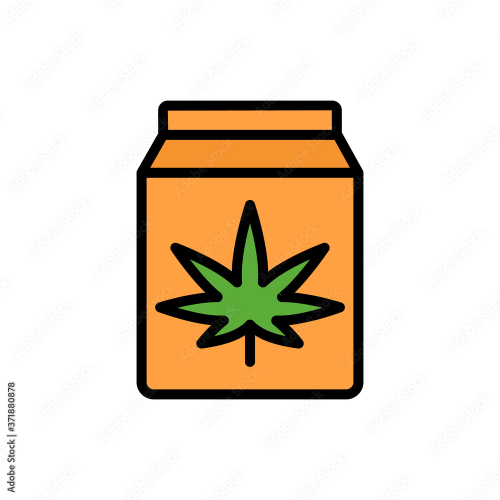 Aufkleber marijuana package icon. simple color with outline vector elements of herbal drugs icons for ui and u