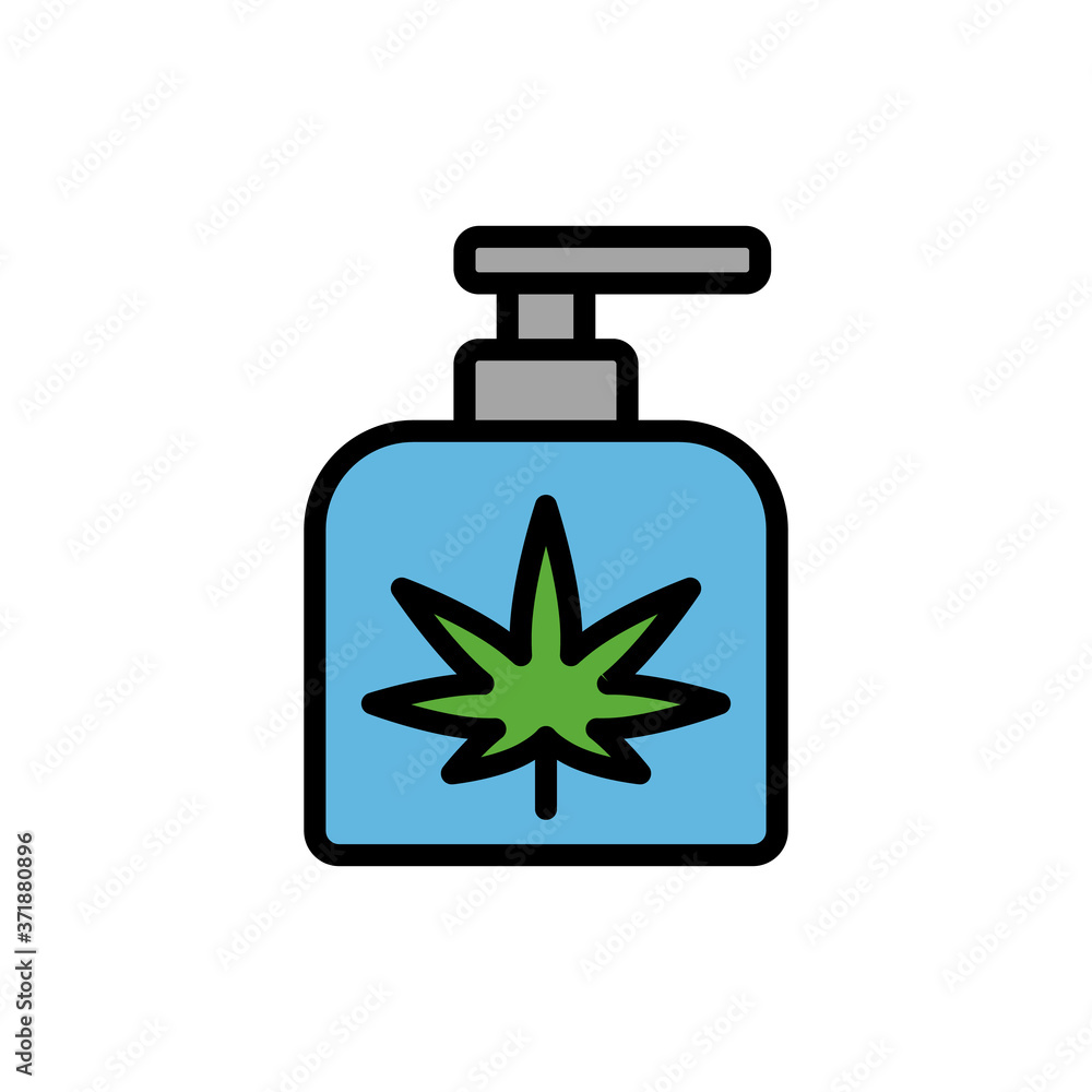 Poster marijuana soap icon. simple color with outline vector elements of herbal drugs icons for ui and ux, 