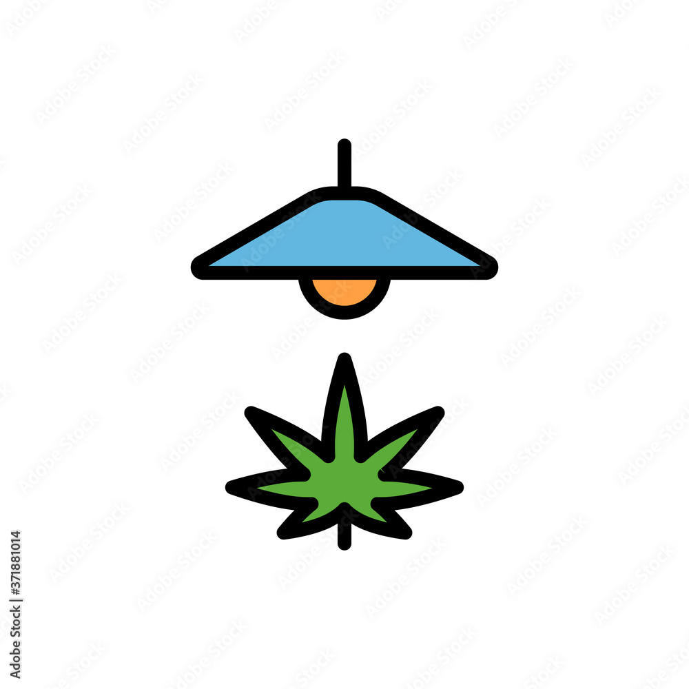 Poster marijuana light bulb icon. simple color with outline vector elements of herbal drugs icons for ui an
