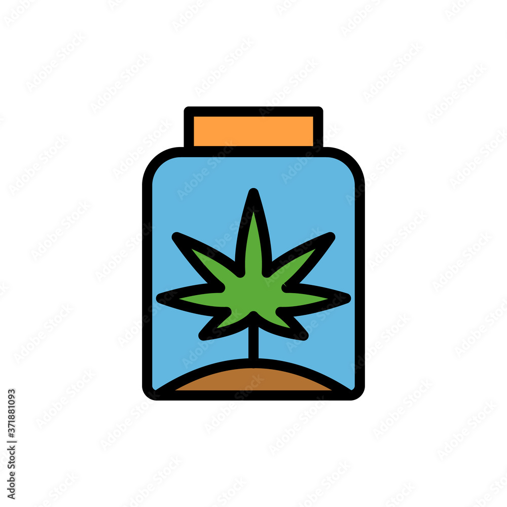 Poster marijuana bank soil icon. simple color with outline vector elements of herbal drugs icons for ui and