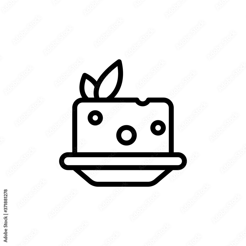 Poster tofu icon. simple line, outline vector elements of vegetarian food icons for ui and ux, website or m