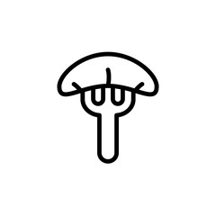 Orange slice fork icon. Simple line, outline vector elements of vegetarian food icons for ui and ux, website or mobile application