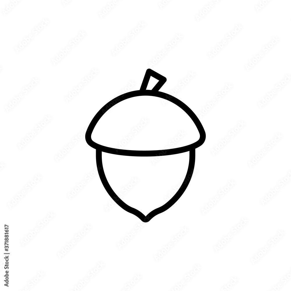 Poster nut acorn icon. simple line, outline vector elements of vegetarian food icons for ui and ux, website
