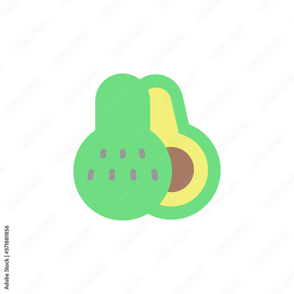 Poster avocado icon. simple color vector elements of vegetarian food icons for ui and ux, website or mobile