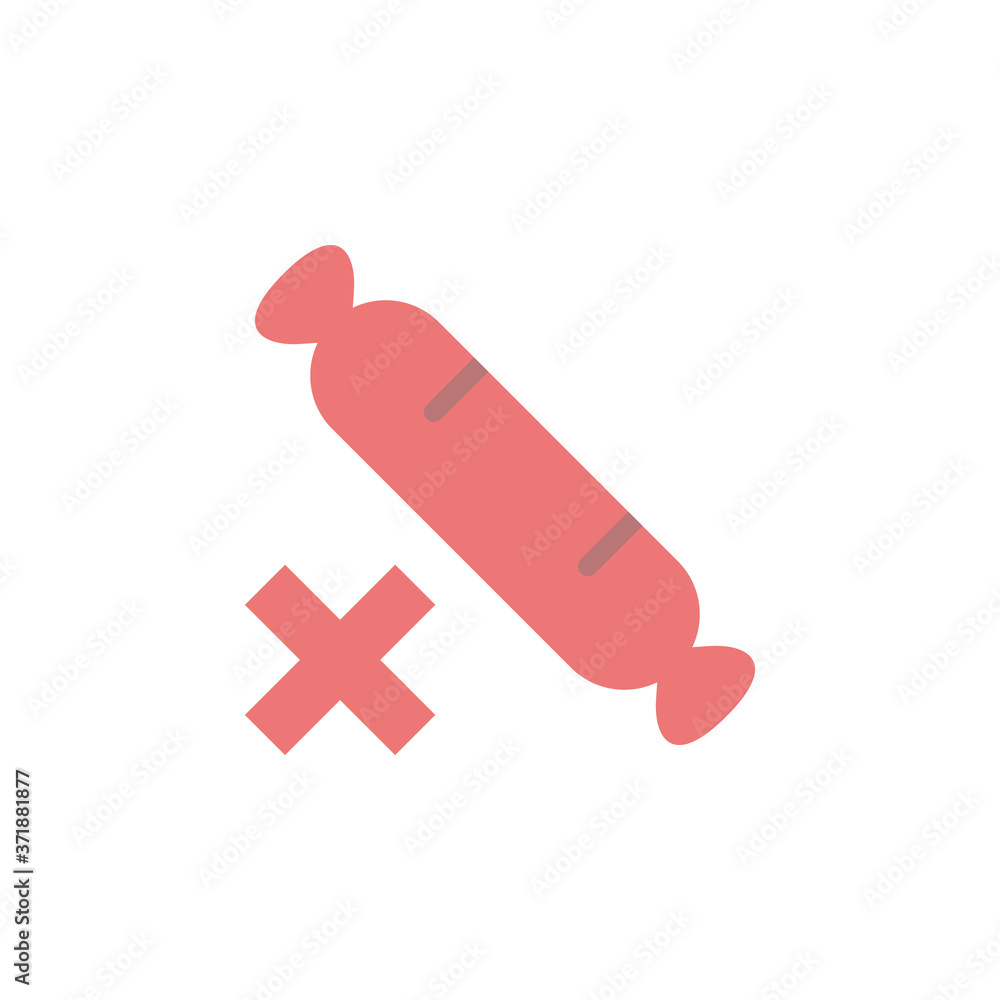 Poster no sausage icon. simple color vector elements of vegetarian food icons for ui and ux, website or mob