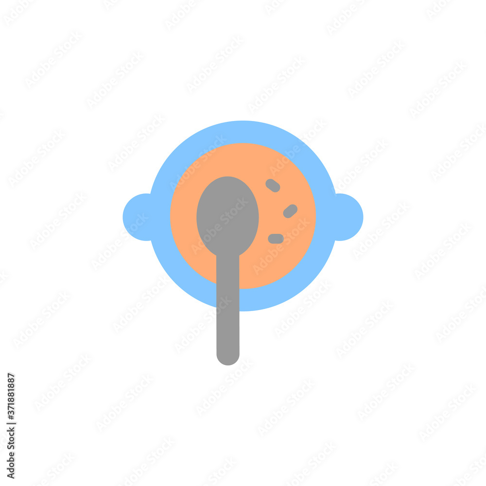 Poster soup spoon icon. simple color vector elements of vegetarian food icons for ui and ux, website or mob