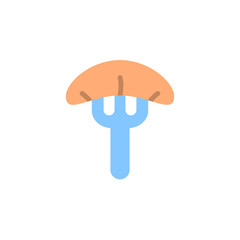 Obraz premium Orange slice fork icon. Simple color vector elements of vegetarian food icons for ui and ux, website or mobile application