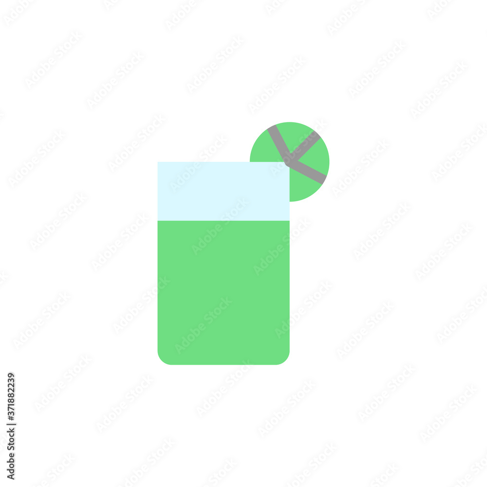 Poster kiwi juice glass icon. simple color vector elements of vegetarian food icons for ui and ux, website 