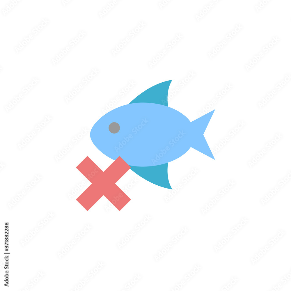 Poster no fish icon. simple color vector elements of vegetarian food icons for ui and ux, website or mobile