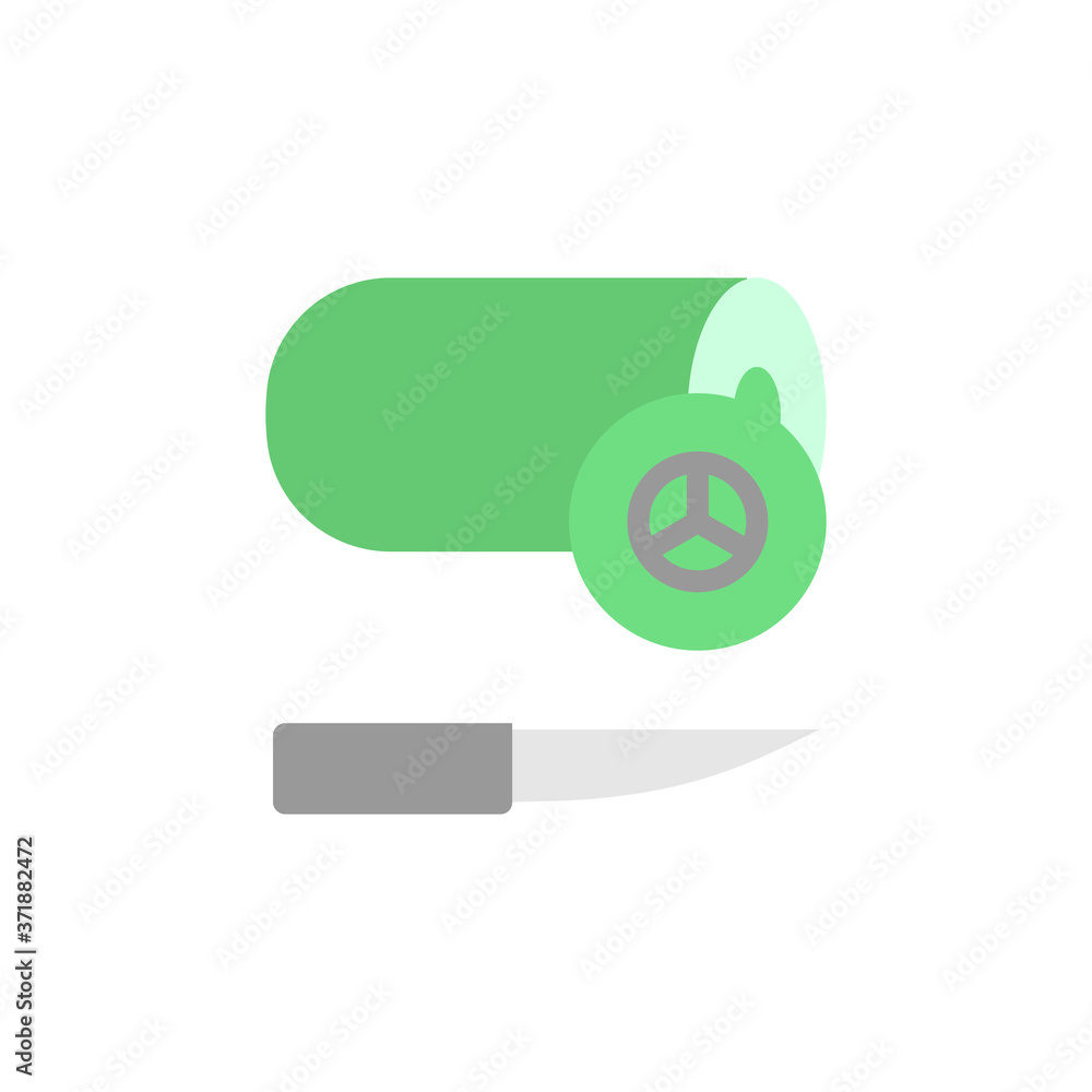 Poster cucumber knife board icon. simple color vector elements of vegetarian food icons for ui and ux, webs