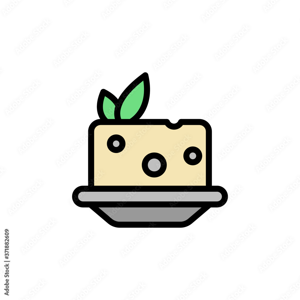 Poster tofu icon. simple color with outline vector elements of vegetarian food icons for ui and ux, website