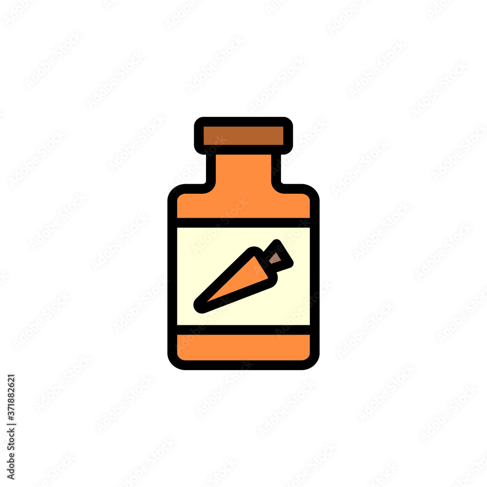 Poster carrot syrup icon. simple color with outline vector elements of vegetarian food icons for ui and ux,
