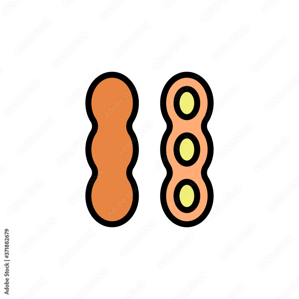 Poster peanuts icon. simple color with outline vector elements of vegetarian food icons for ui and ux, webs