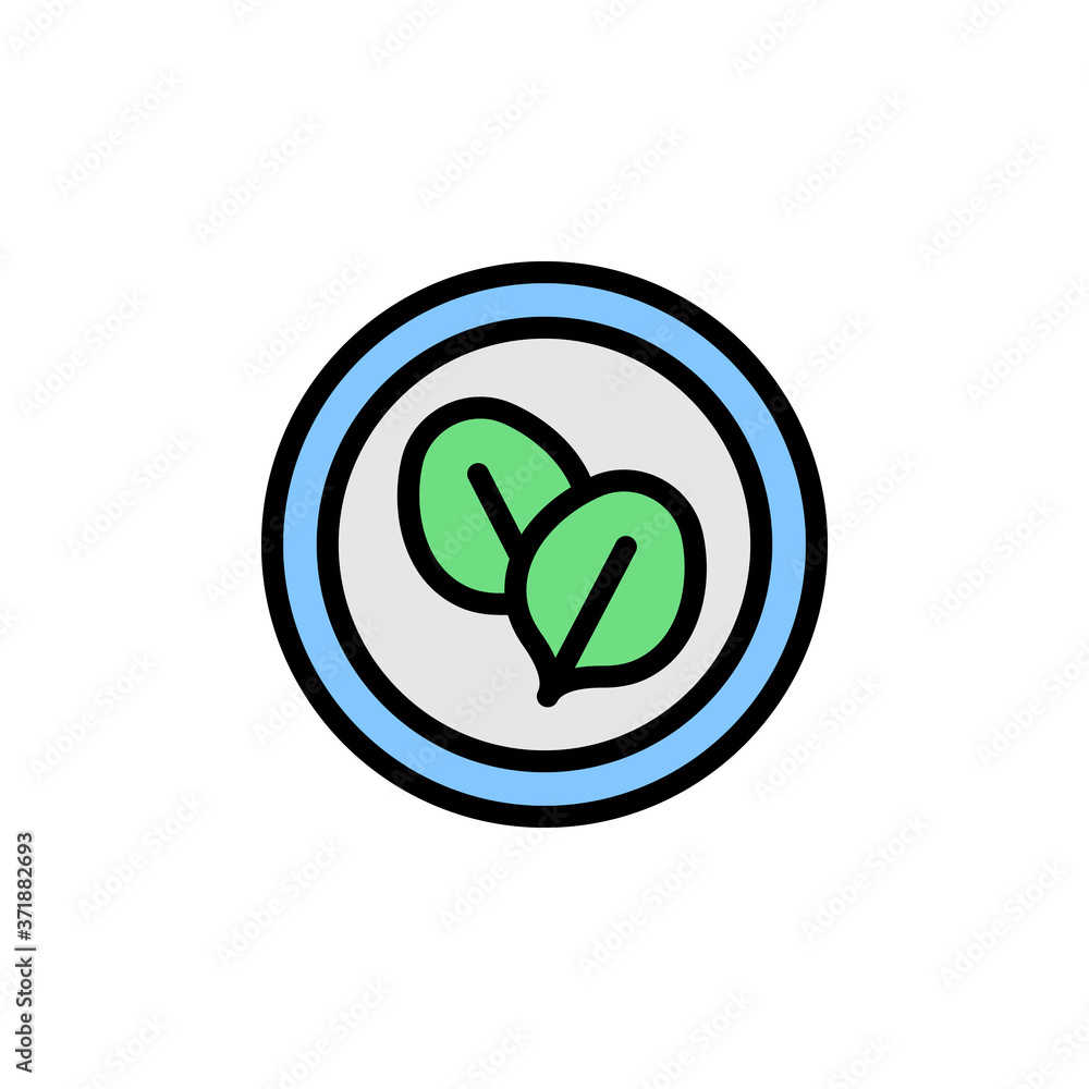 Poster spinach icon. simple color with outline vector elements of vegetarian food icons for ui and ux, webs