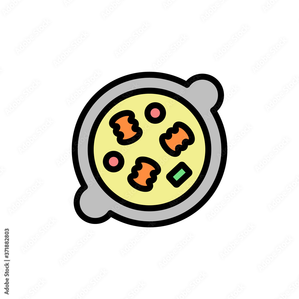 Poster pasta icon. simple color with outline vector elements of vegetarian food icons for ui and ux, websit