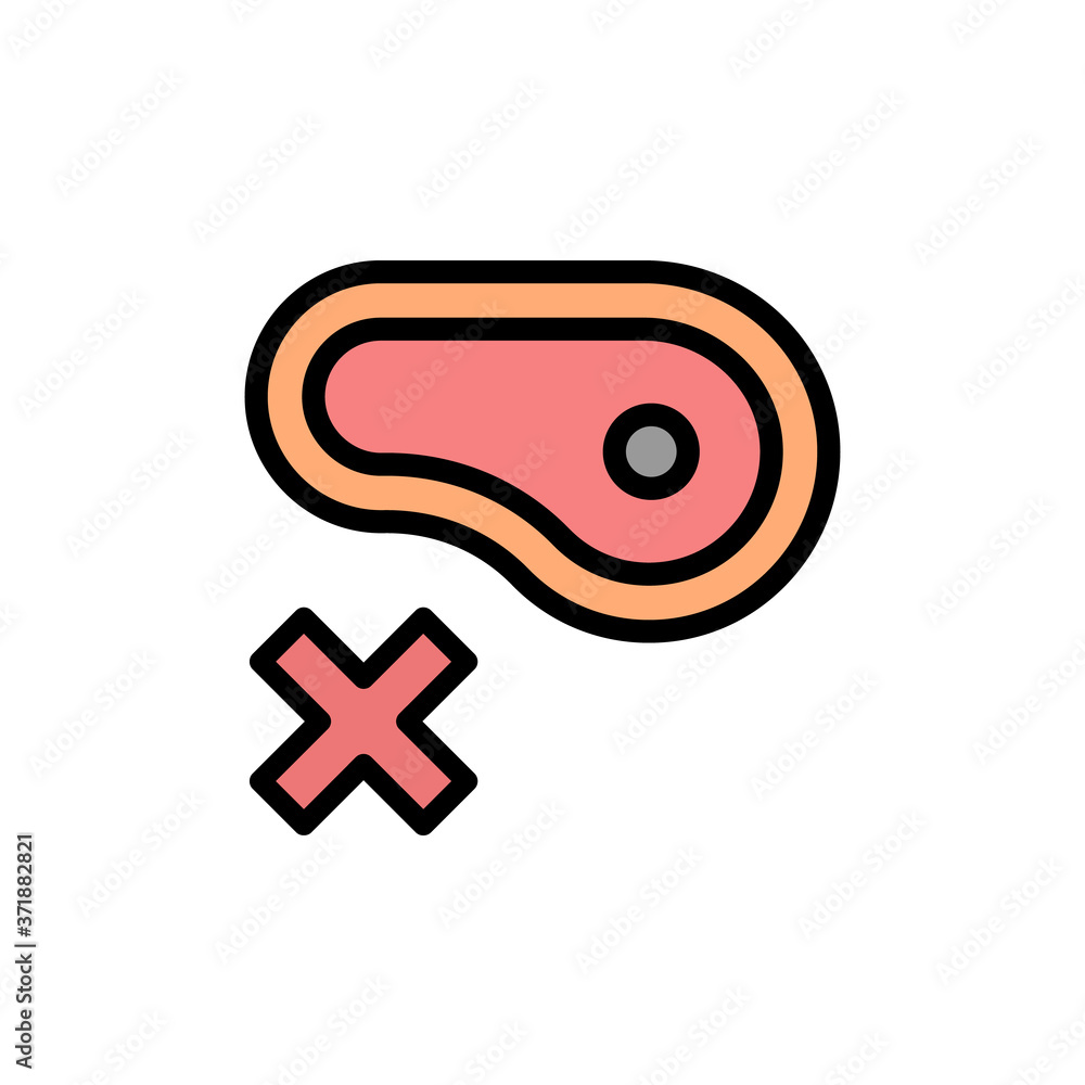 Aufkleber no beef icon. simple color with outline vector elements of vegetarian food icons for ui and ux, webs